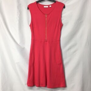 New York & Co Women’s Pink Sleeveless Dress With Gold Zipper Size XS Like-NEW